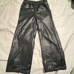 Black Casual Wide-Leg Bottoms with Elastic Waistband